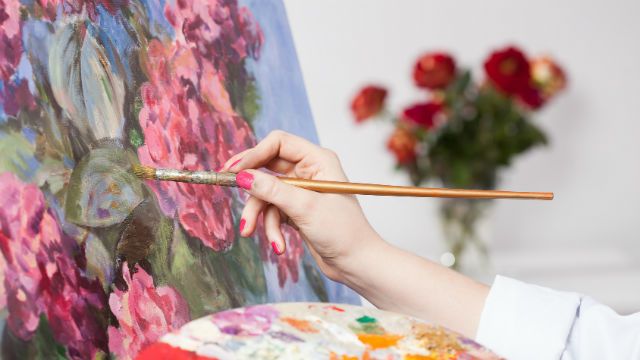 Painting a bunch of flowers