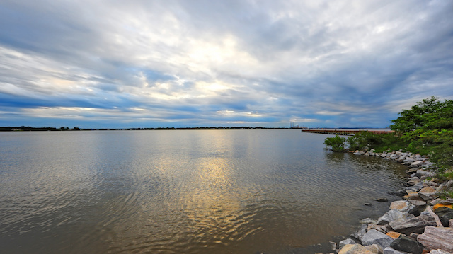 A stormy sunset on the Chesapeake Bay, Maryland