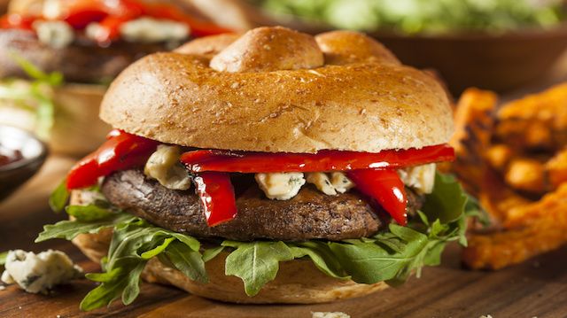 Healthy Vegetarian Portobello Mushroom Burger