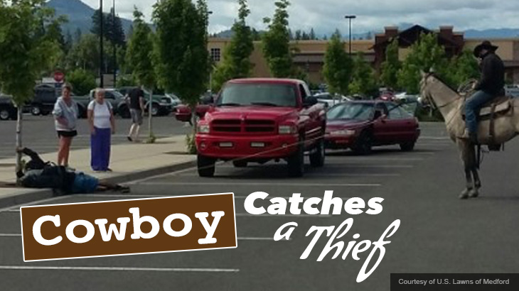 Cowboy Ropes a Thief in Walmart Parking Lot