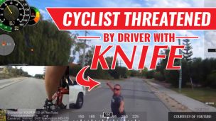 Road Rage Caught on Video as Driver Waves Knife at Cyclist