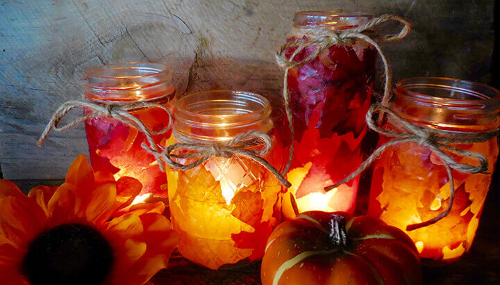 Welcome Fall With These Easy-To-Make Jar Votive Holders
