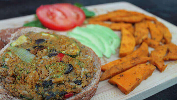 Slash Your Risk Of Cancer With This Sweet Potato Burger And Fries