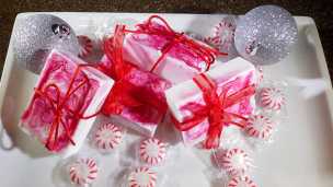 3-Ingredient Candy Cane Peppermint Soap