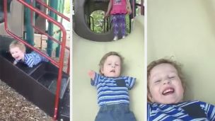 Must-See Video: Toddler Without Hands And Legs Climbs Up To Slide