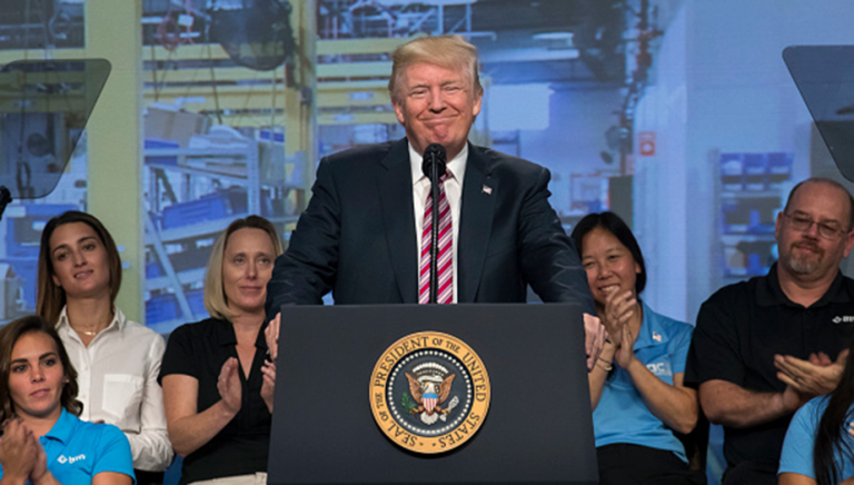 Las Vegas Shooting Victim Stands On One Leg To Greet President Trump