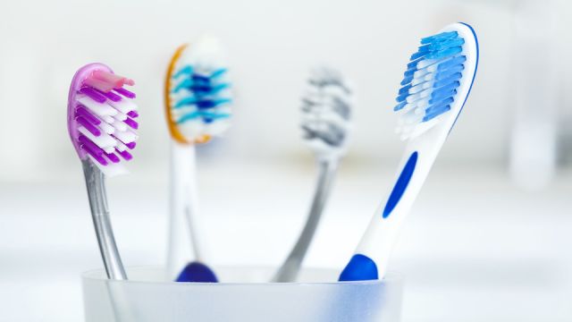 Tooth brushes in glass