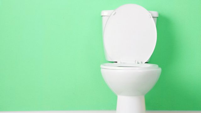 White toilet bowl in a bathroom