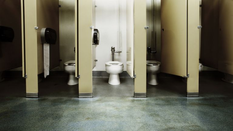 Caution: Never Do This in a Public Restroom